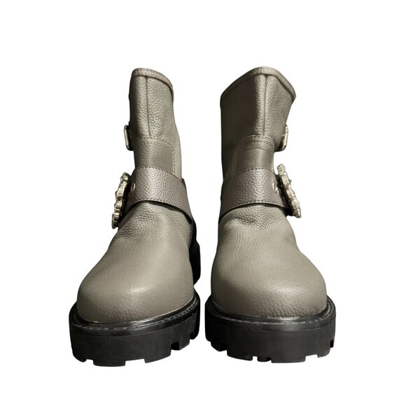 Karl Lagerfield Paris Womens Marceau Embellished Buckle Boots, Size 10M NWOB - Picture 2 of 10